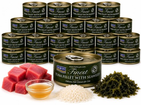 Fish4Cats Finest TUNA FILLET WITH SEAWEED filet z Tuńczyka z Algami 20x70g