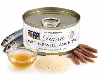 Fish4Cats SARDINE WITH ANCHOVY Sardynka z Anchoisi 70g mokra karma dla kota