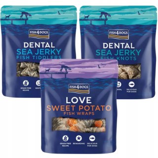 Fish4DogsX3 DENTAL SEA JERKY LOVE TIDDLERS MIX NAJLEPSZYCH PRZYSMAKÓW