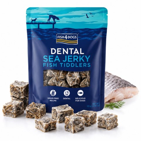 Fish4Dogs DENTAL Sea Jerky Fish TIDDLERS 115G rybka dla alergika