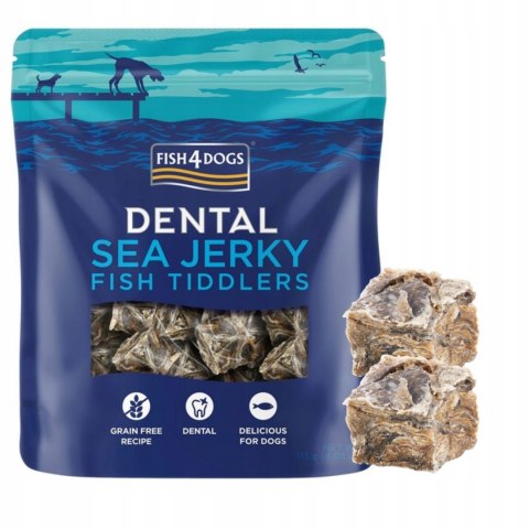 Fish4Dogs DENTAL Sea Jerky Fish TIDDLERS 115G rybka dla alergika