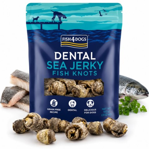 Fish4Dogs Dental Sea Jerky Fish Knots 100 Przysmak dentystyczny MEGA