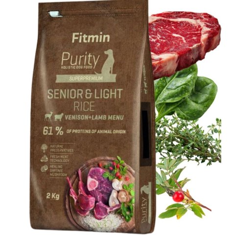 Fitmin dog Purity Rice Senior&Light Venison&Lamb - 2 kg