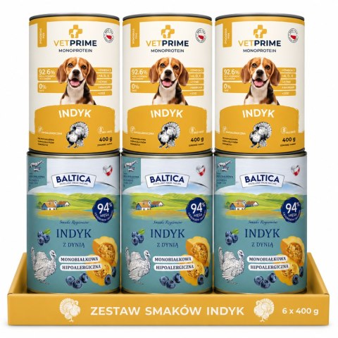 Karma Mokra dla Psa Indyk Monoproteinowa Baltica VetPrime 6x400g