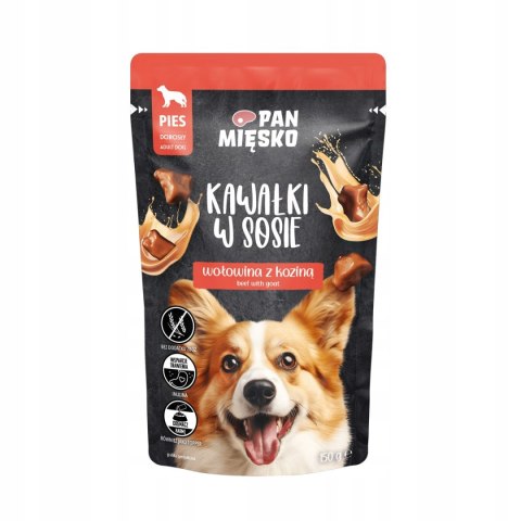 PAKIET PRÓBNY 4X150G Pan Mięsko SASZETKI dla psa Kawałki w sosie cielęcina