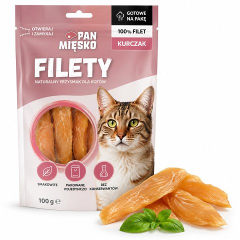 PAN MIĘSKO PRZYSMAK KOTÓW KOT SMACZEK GRYZAK NATURALNY FILET KURCZAK 100G