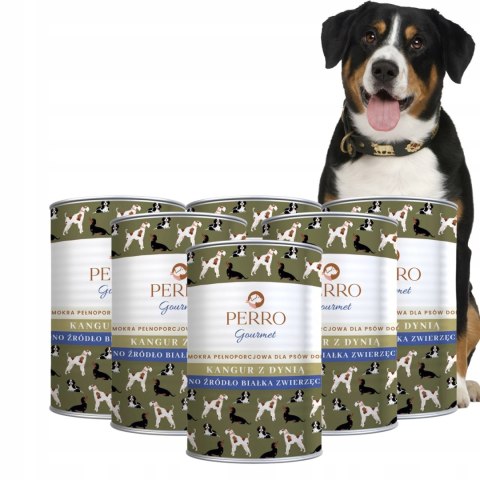 PERRO KANGUR Z DYNIĄ 6X400 MOKRA KARMA PUSZKI DLA PSA DOROSŁEGO