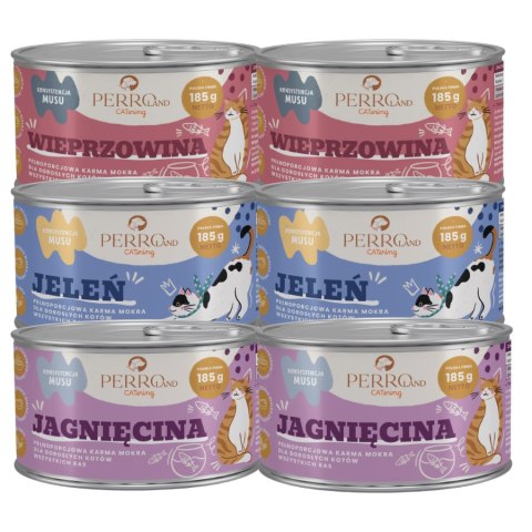 PERROland CATering - dla kota mix jagnięcina jeleń wieprzowina 6x185g