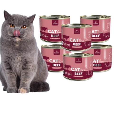 POKUSA CatLine - wołowina - karma mokra dla kotów dorosłych 6X200 g