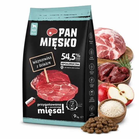 Pan Mięsko Karma sucha dla psa Wieprzowina z dzikiem (dorosły) chrupki XL 9kg