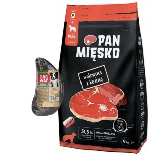 Pan Mięsko Karma sucha dla psa Wołowina z koziną (dorosły) chrupki M 9kg