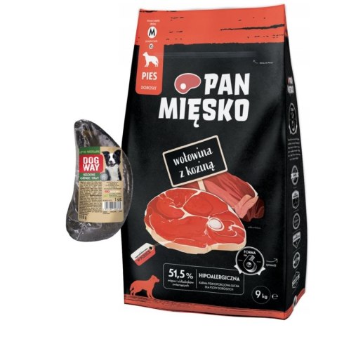 Pan Mięsko Karma sucha dla psa Wołowina z koziną (dorosły) chrupki M 9kg