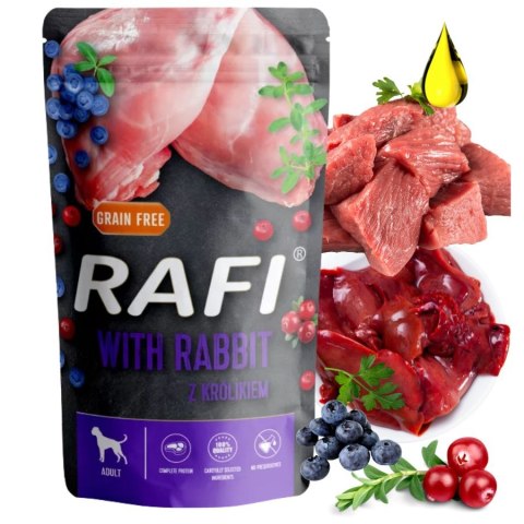 RAFI DOLINA NOTECI SASZETKA KROLIK 500G mokra karma
