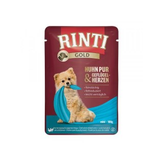 RINTI Gold Kurczak Serca Drobiowe 100g Karma dla Małych Psów