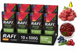 Rafi Dziczyzna borówka żurawina Dolina Noteci SASZETKA 10X500G