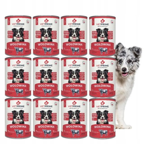 VETPRIME ADULT BEEF HIPOALERGENIC Monoprotein Wołowina 12X400G