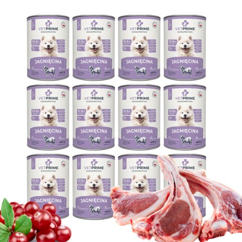 VetPrime 12x400 PAKIET Monoproteinowa JAGNIĘCINA