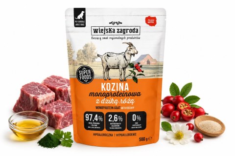 Wiejska Zagroda Kozina Monoproteinowa Karma Mokra dla Psa Saszetka 500g