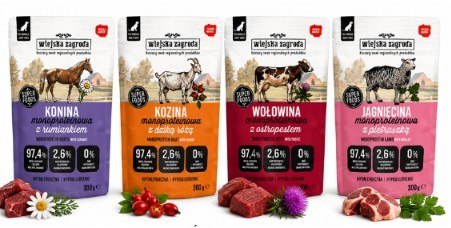 Wiejska Zagroda Monoproteinowa Karma dla Psa MIX Konina Jagnięcina 12x500g