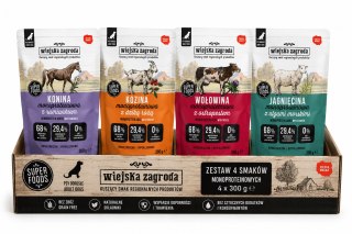 Wiejska Zagroda Monoproteinowa Karma dla Psa MIX Konina Jagnięcina 4x500g