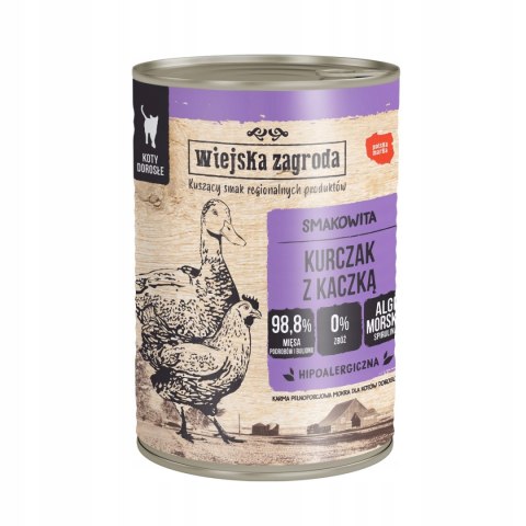 Wiejska Zagroda dla Kota 12x400g Kurczak z kaczką PUSZKI DLA KOTA