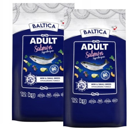 ZESTAW BALTICA EXCELLENT Adult Salmon Hypoallergenic XS / S 2X12kg