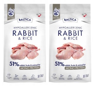 ZESTAW BALTICA NUTRACEUTIC ADULT RABBIT & RICE XS/S 2X3kg