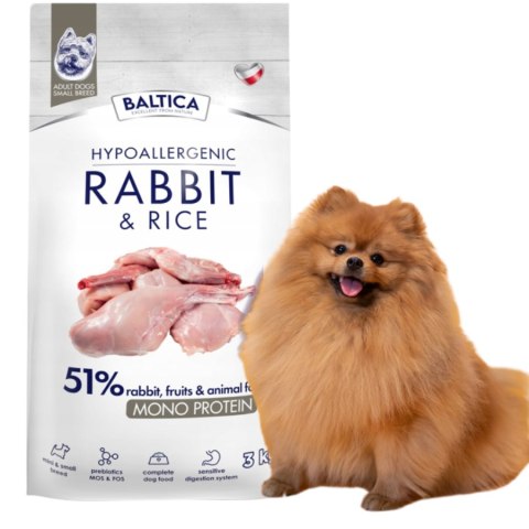 ZESTAW BALTICA NUTRACEUTIC ADULT RABBIT & RICE XS/S 2X3kg