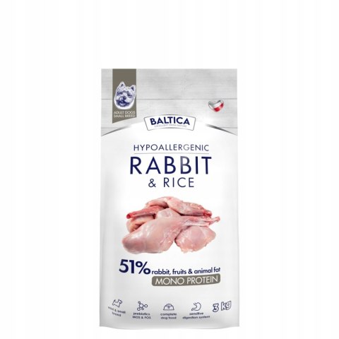 ZESTAW BALTICA NUTRACEUTIC ADULT RABBIT & RICE XS/S 2X3kg