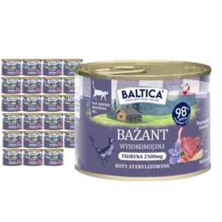 ZESTAW Baltica Karma mokra dla kota BAŻANT monobiałkowa kot dorosły puszka 24x185g