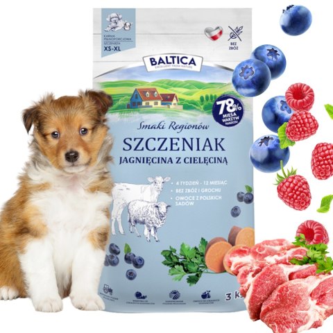 ZESTAW Baltica Szczeniak Jagnięcina z cielęciną S/XL 2X3kg puppy