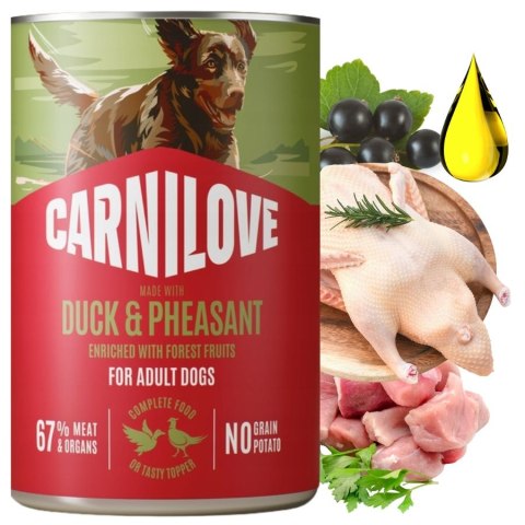 ZESTAW CARNILOVE DOG CAN DUCK&PHEASANT 6X400g