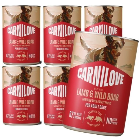 ZESTAW CARNILOVE DOG CAN LAMB&WILDBOAR 6X400g