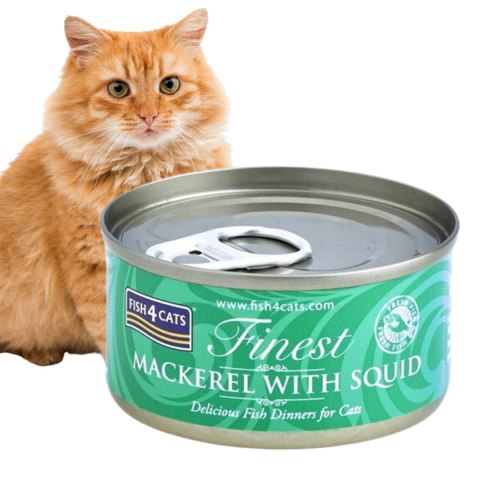 ZESTAW Fish4Cats MACKEREL & SQUID Makrela z Kałamarnicami 10X70g