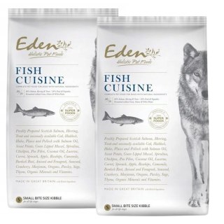 ZESTAW Karma Eden Fish Cuisine - Rasy Małe XS S 2kg łosoś śledź biała ryba