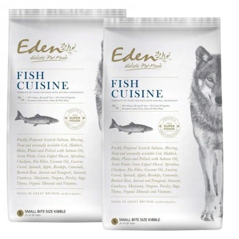 ZESTAW Karma Eden Fish Cuisine - Rasy Małe XS S 2kg łosoś śledź biała ryba