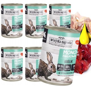 ZESTAW Wiejska Zagroda karma mokra dla kociąt Monoproteinowa Królik 6X400g