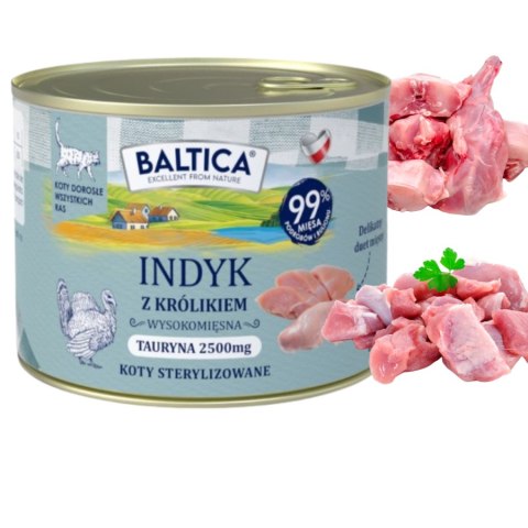 Zestaw BALTICA mokra karma dla kota Indyk z królikiem 24x185 STERILISED