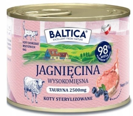 Zestaw Baltica DLA KOTA Jagnięcina puszka 6x185 g
