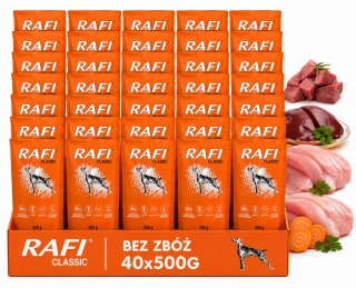 Zestaw Dolina Noteci Rafi Classic 40x500g bezzbożowa karma mokra dla psa