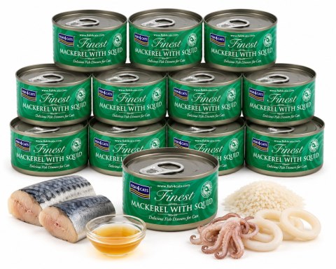Zestaw Fish4Cats MACKEREL & SQUID Makrela z Kałamarnicami 10x70g