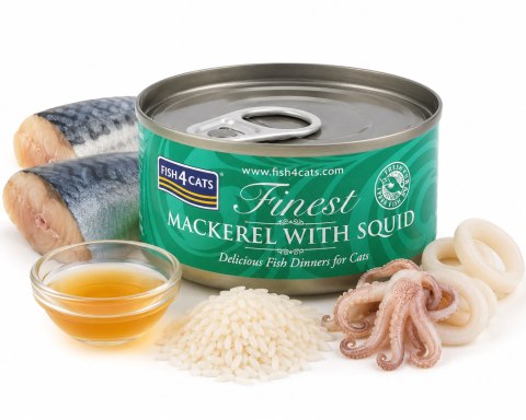 Zestaw Fish4Cats MACKEREL & SQUID Makrela z Kałamarnicami 10x70g
