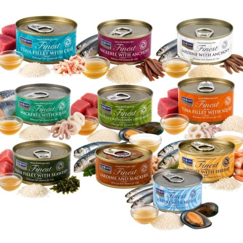 Zestaw Fish4cats 10x70g mokra karma dla kota tuńczyk makrela kałamarnica