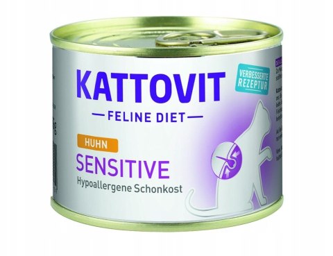 Zestaw KATTOVIT SENSITIVE kot alergiczny hypoallergenic KURCZAK 24x185g