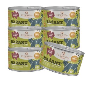 Zestaw - PERRO CATERING karma dla kotów Bażant - 6 x 185g