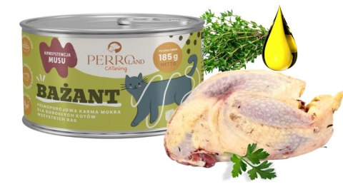 Zestaw - PERRO CATERING karma dla kotów Bażant - 6 x 185g