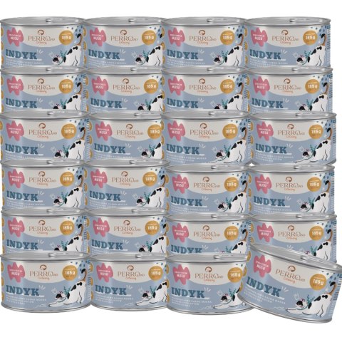 Zestaw PERRO Indyk - karma mokra dla kotów - PERROland CATering 24 x 185g