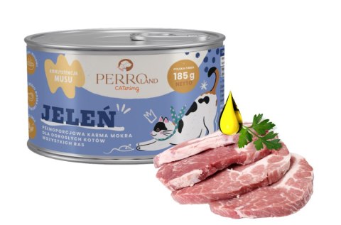 Zestaw PERRO Jeleń - karma mokra dla kotów PERROland CATering 24 x 185g