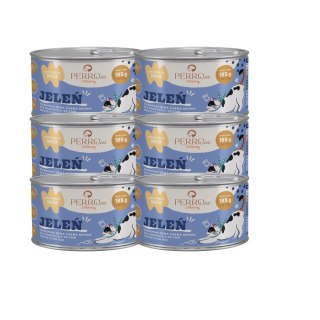 Zestaw - PERRO Jeleń - karma mokra dla kotów PERROland CATering 6x185g