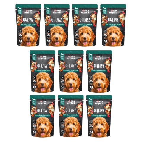 Zestaw Pan Mięsko Karma Dla Psa Gulasz Wołowo-Wieprzowy 10x150g